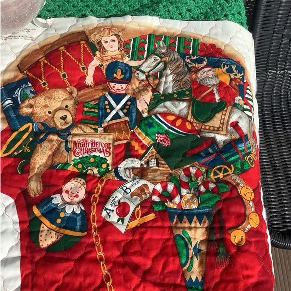 Vtg Jumbo Quilted Stocking Old World Antique Print NOS by Cranston Cut & Sew New - Picture 2 of 8